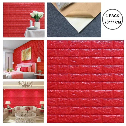3D Brick Design Self-Adhesive Waterproof Foam Sheet 3D PE Foam Wallpaper
